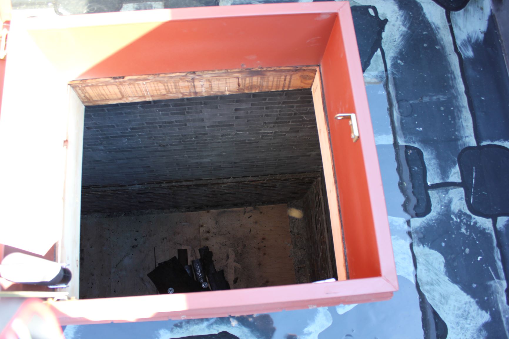 Looking Down the New Roof Hatch