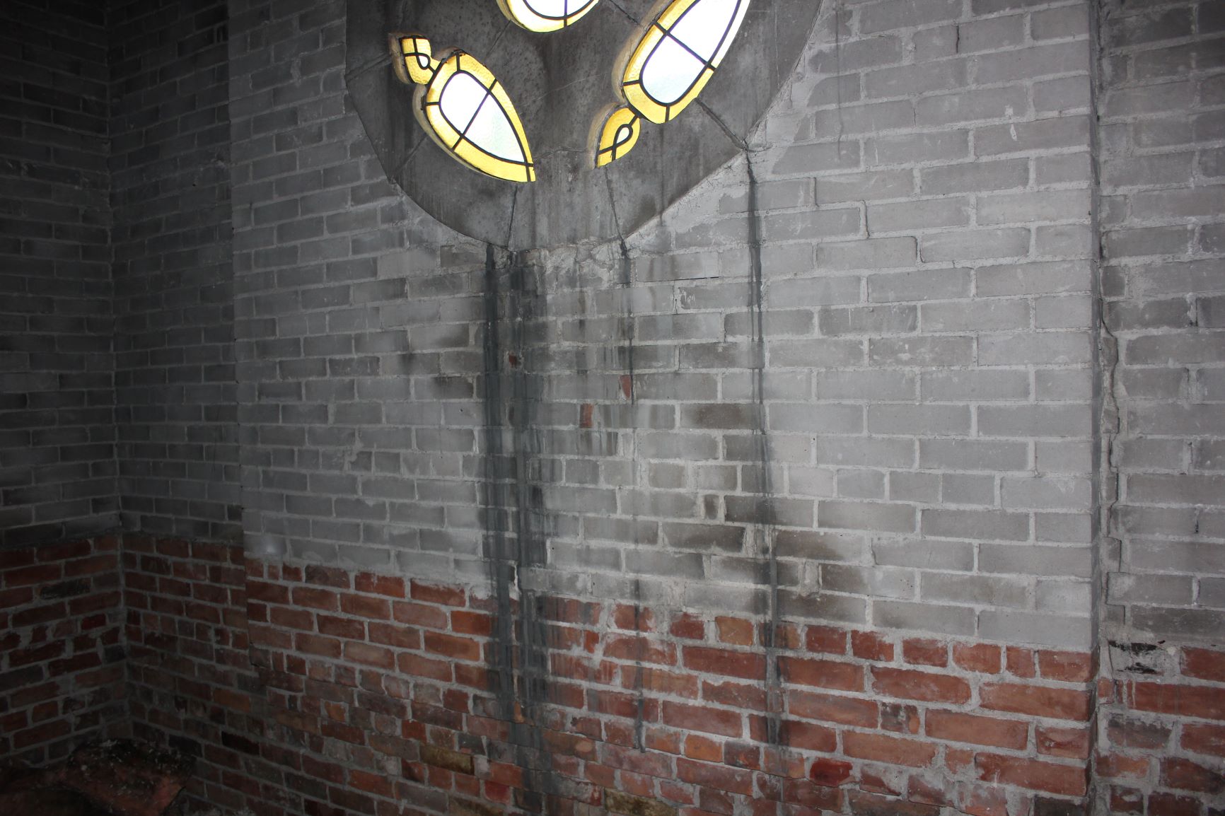 View of Circular Window Inside Tower