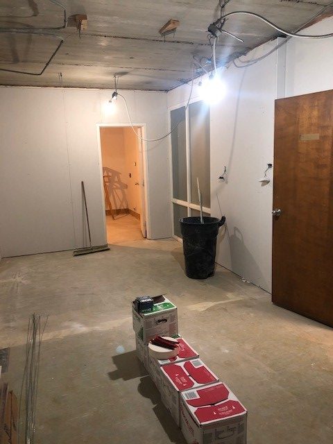 Drywall Begins in Bugbee\'s Office